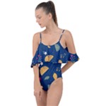 Cute Korean Pattern Drape Piece Swimsuit