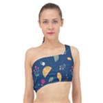 Cute Korean Pattern Spliced Up Bikini Top 