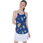 Cute Korean Pattern Racer Back Mesh Tank Top