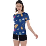 Cute Korean Pattern Back Circle Cutout Sports T-Shirt