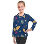 Cute Korean Pattern Kids  Long Mesh T-Shirt