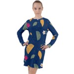 Cute Korean Pattern Long Sleeve Hoodie Dress