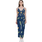 Cute Korean Pattern V-Neck Camisole Jumpsuit