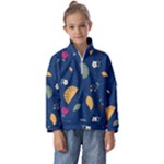 Cute Korean Pattern Kids  Half Zip Hoodie