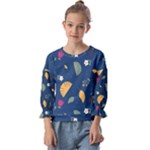 Cute Korean Pattern Kids  Cuff Sleeve Top