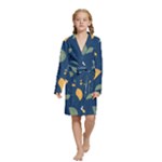 Cute Korean Pattern Kids  Long Sleeve Velvet Lounge Robe