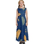 Cute Korean Pattern Kids  Satin Sleeveless Maxi Dress