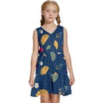 Cute Korean Pattern Kids  Sleeveless Tiered Mini Dress