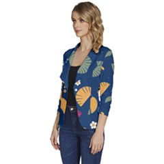 Women s One-Button 3/4 Sleeve Short Jacket 