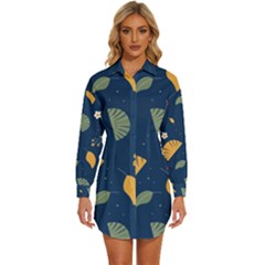 Womens Long Sleeve Shirt Dress 