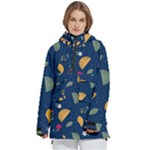 Cute Korean Pattern Women s Pullover Zip Ski and Snowboard Waterproof Breathable Jacket