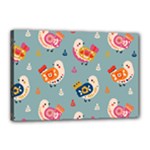 Cute Bird Pattern Canvas 18  x 12  (Stretched)