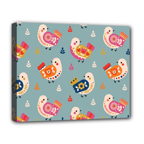 Cute Bird Pattern Deluxe Canvas 20  x 16  (Stretched) from ArtsNow.com