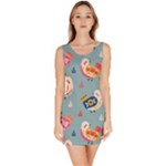 Cute Bird Pattern Bodycon Dress