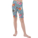 Cute Bird Pattern Kids  Mid Length Swim Shorts