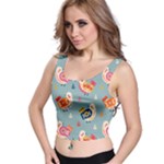 Cute Bird Pattern Crop Top