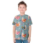 Cute Bird Pattern Kids  Cotton T-Shirt