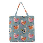 Cute Bird Pattern Grocery Tote Bag