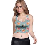 Cute Bird Pattern Racer Back Crop Top