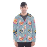 Cute Bird Pattern Men s Hooded Windbreaker