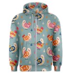 Cute Bird Pattern Men s Zipper Hoodie