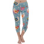 Cute Bird Pattern Capri Winter Leggings 