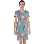 Cute Bird Pattern Short Sleeve Nightdress