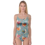 Cute Bird Pattern Camisole Leotard 