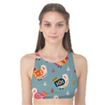 Cute Bird Pattern Tank Bikini Top