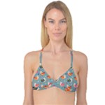 Cute Bird Pattern Reversible Tri Bikini Top