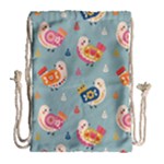 Cute Bird Pattern Drawstring Bag (Large)