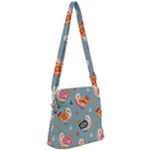 Cute Bird Pattern Zipper Messenger Bag