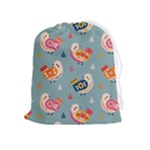 Cute Bird Pattern Drawstring Pouch (XL)