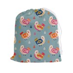 Cute Bird Pattern Drawstring Pouch (2XL)