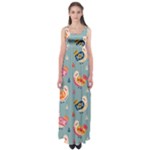 Cute Bird Pattern Empire Waist Maxi Dress