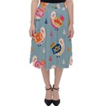 Cute Bird Pattern Classic Midi Skirt