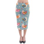 Cute Bird Pattern Midi Pencil Skirt