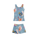 Cute Bird Pattern Kids  Boyleg Swimsuit