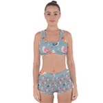 Cute Bird Pattern Racerback Boyleg Bikini Set