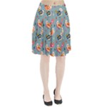 Cute Bird Pattern Pleated Skirt