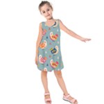 Cute Bird Pattern Kids  Sleeveless Dress