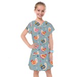 Cute Bird Pattern Kids  Drop Waist Dress