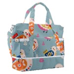 Cute Bird Pattern Sports Shoulder Bag with Shoes Compartment