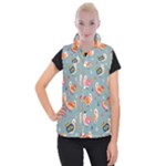 Cute Bird Pattern Women s Button Up Vest