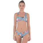 Cute Bird Pattern Criss Cross Bikini Set