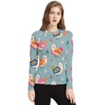 Cute Bird Pattern Women s Long Sleeve Rash Guard