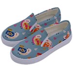 Cute Bird Pattern Kids  Canvas Slip Ons