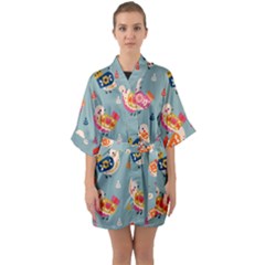 Half Sleeve Satin Kimono  