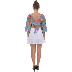 Tie Back Butterfly Sleeve Chiffon Top 