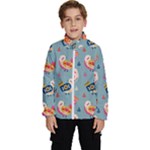 Cute Bird Pattern Kids  High Neck Windbreaker